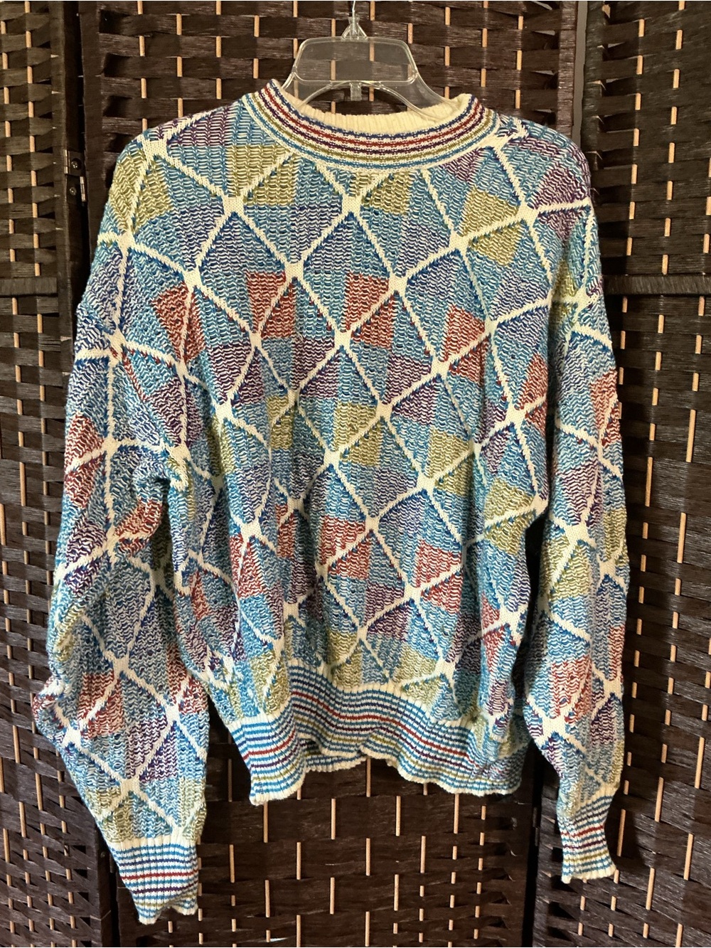 Alexander Julian Multicolor Geometric Crewneck Sweater